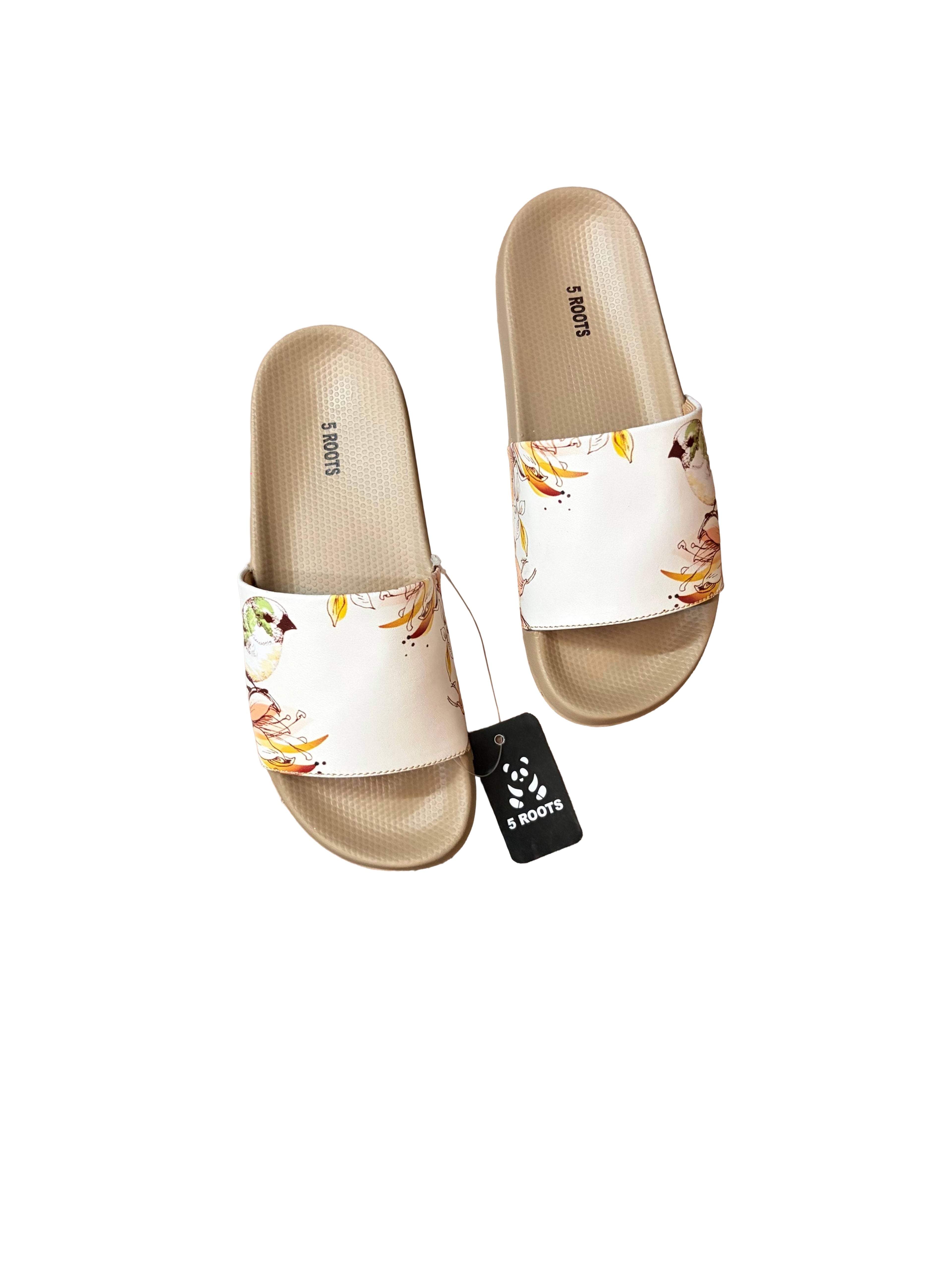 5 ROOTS WOMEN FLORAL SLIDES
