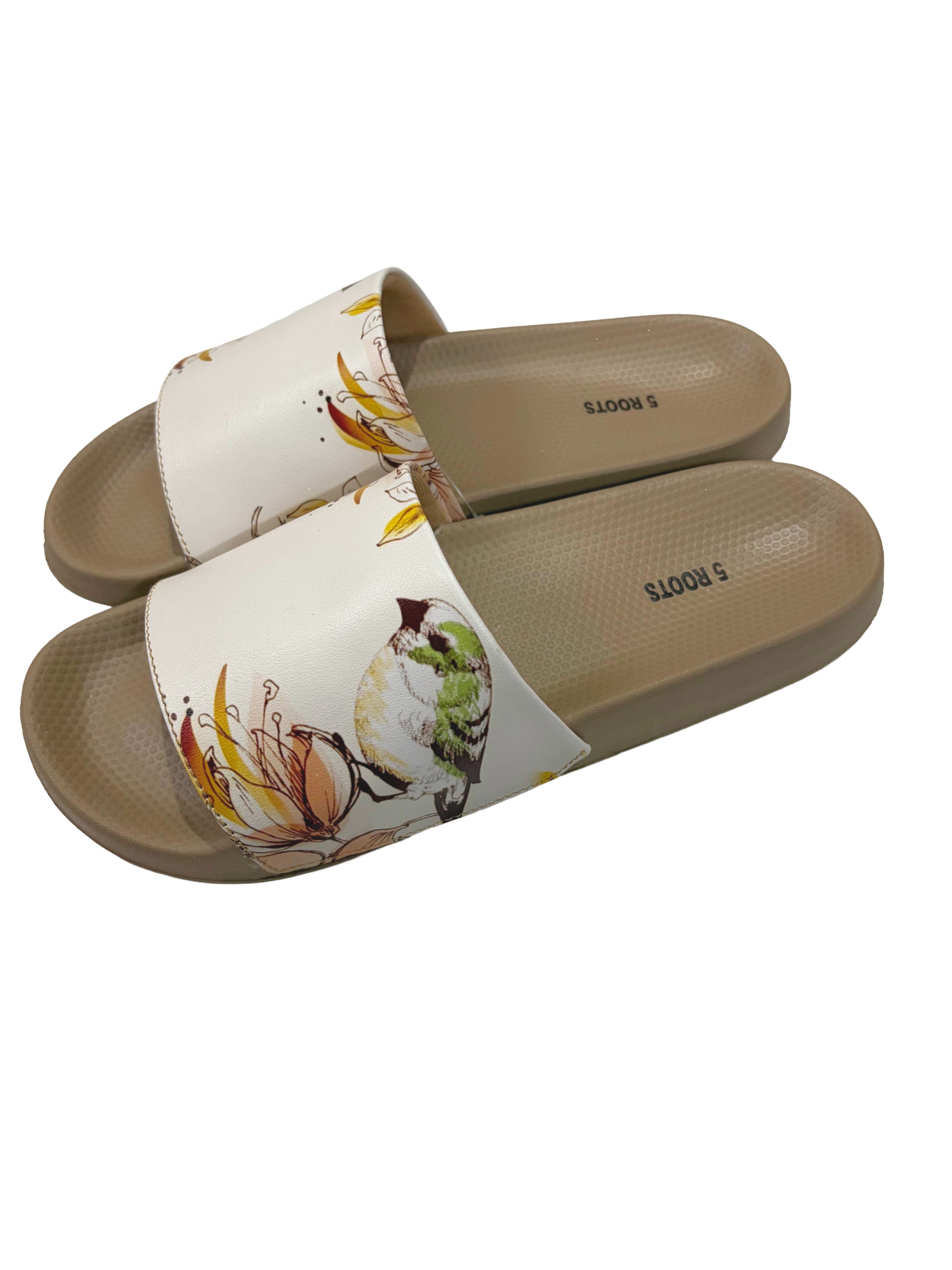 5 ROOTS WOMEN FLORAL SLIDES