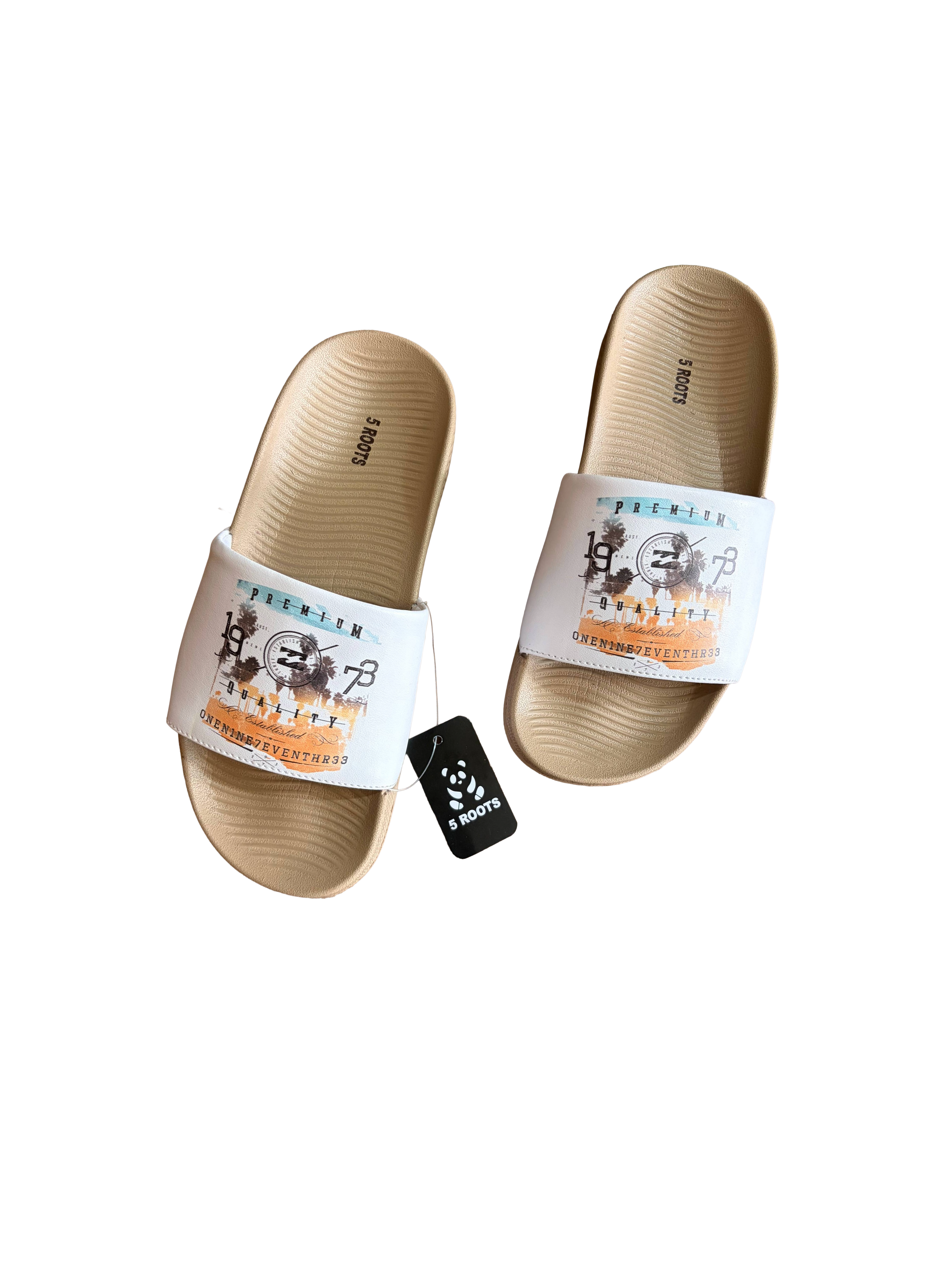 5 ROOTS MEN PREMIUM BEIGE SLIDE